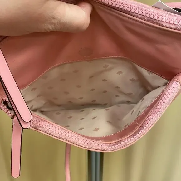 KATE SPADE Jae Flat Nylon Crossbody Bag Pink Leather Strap Exterior Marks - Picture 9 of 12